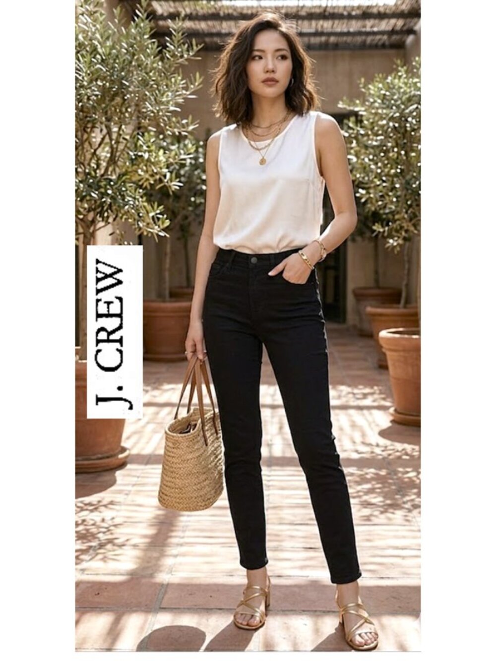 (3 for $30) J. CREW - Classic high rise toothpick style black jeans